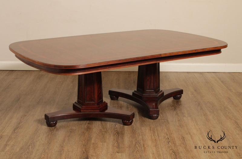 Henredon Historic Natchez Collection Flame Mahogany Double Pedestal Dining Table