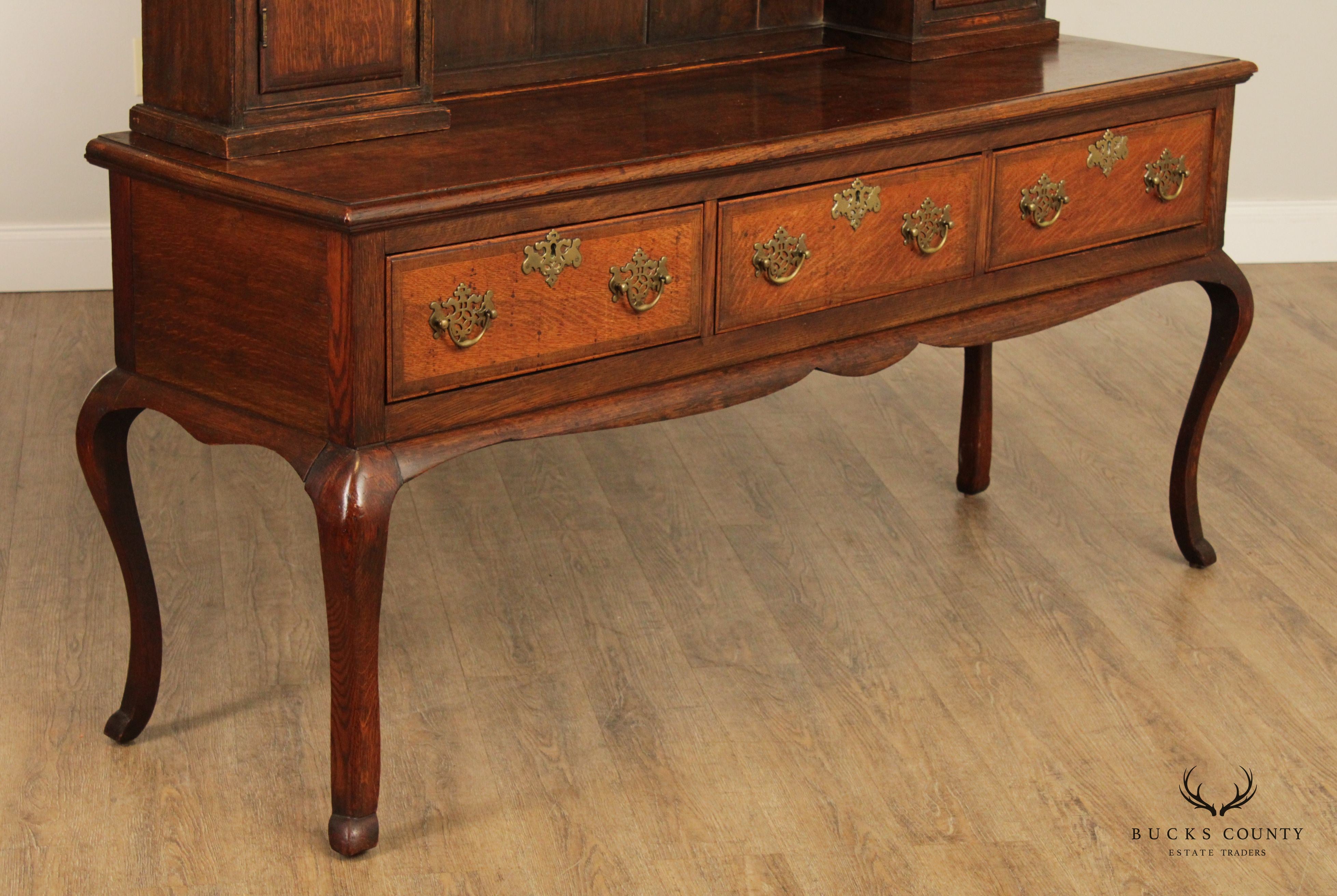 Antique English Oak Queen Anne Welsh Dresser