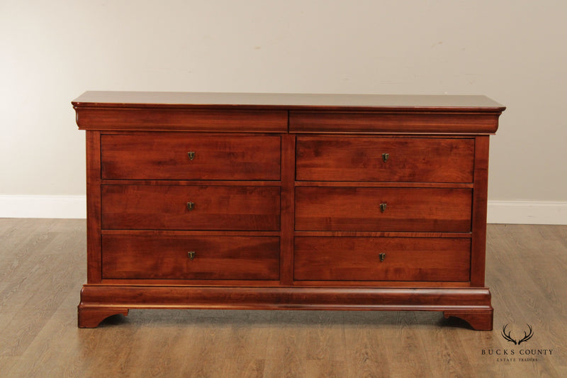 Louis Philippe Dresser with Cherry Finish with Antique Brass