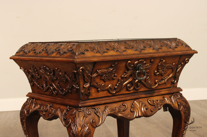 Renaissance Style Carved Chest on Stand