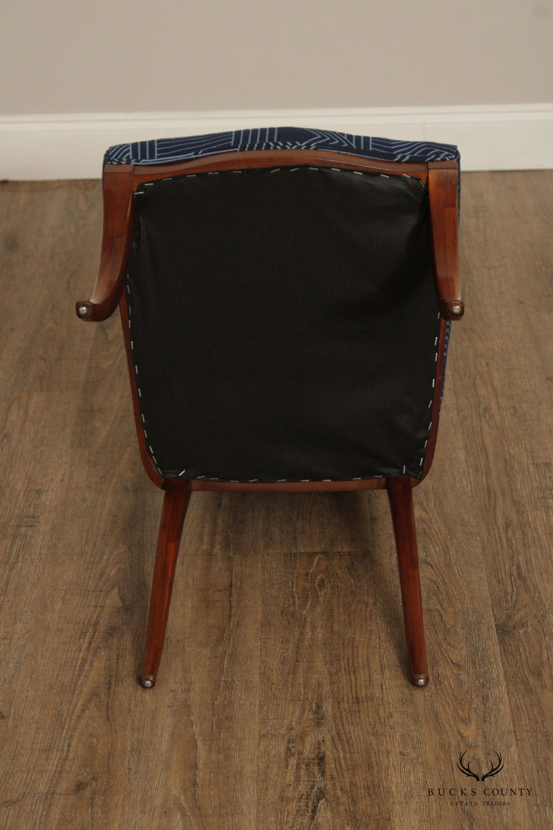 Klismos Style Mid Century Set Of Four Walnut Frame High Back Dining Chairs
