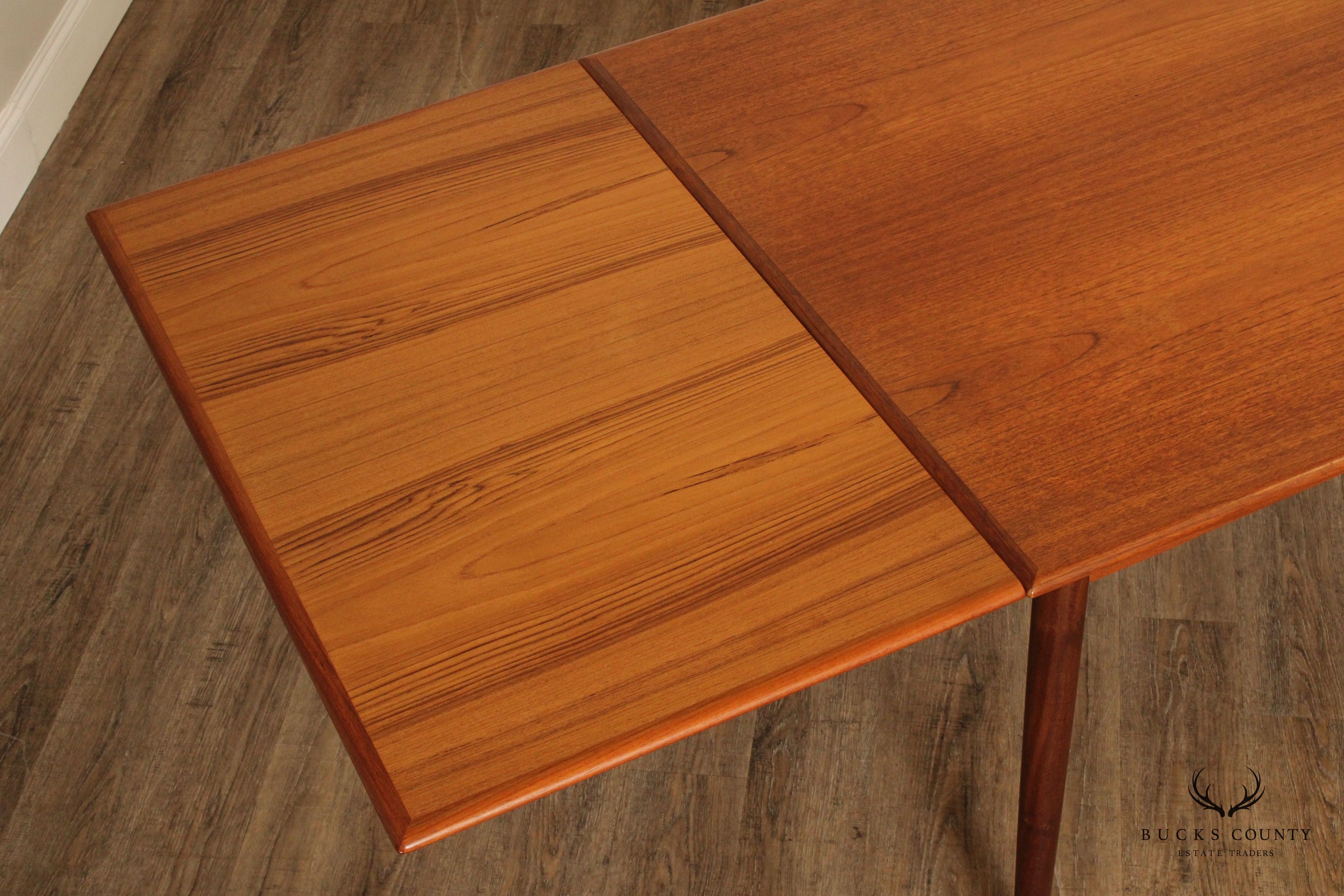 Danish Modern Teak Expandable Refectory Dining Table