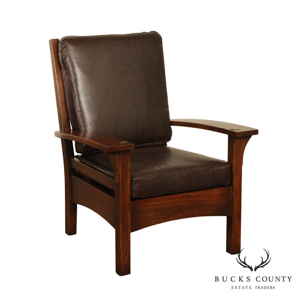 Stickley Mission Collection Oak and Leather Lounge Chair