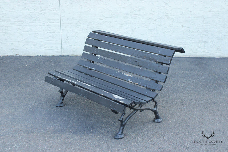 Victorian Cast Iron and Wood Outdoor Garden Bench