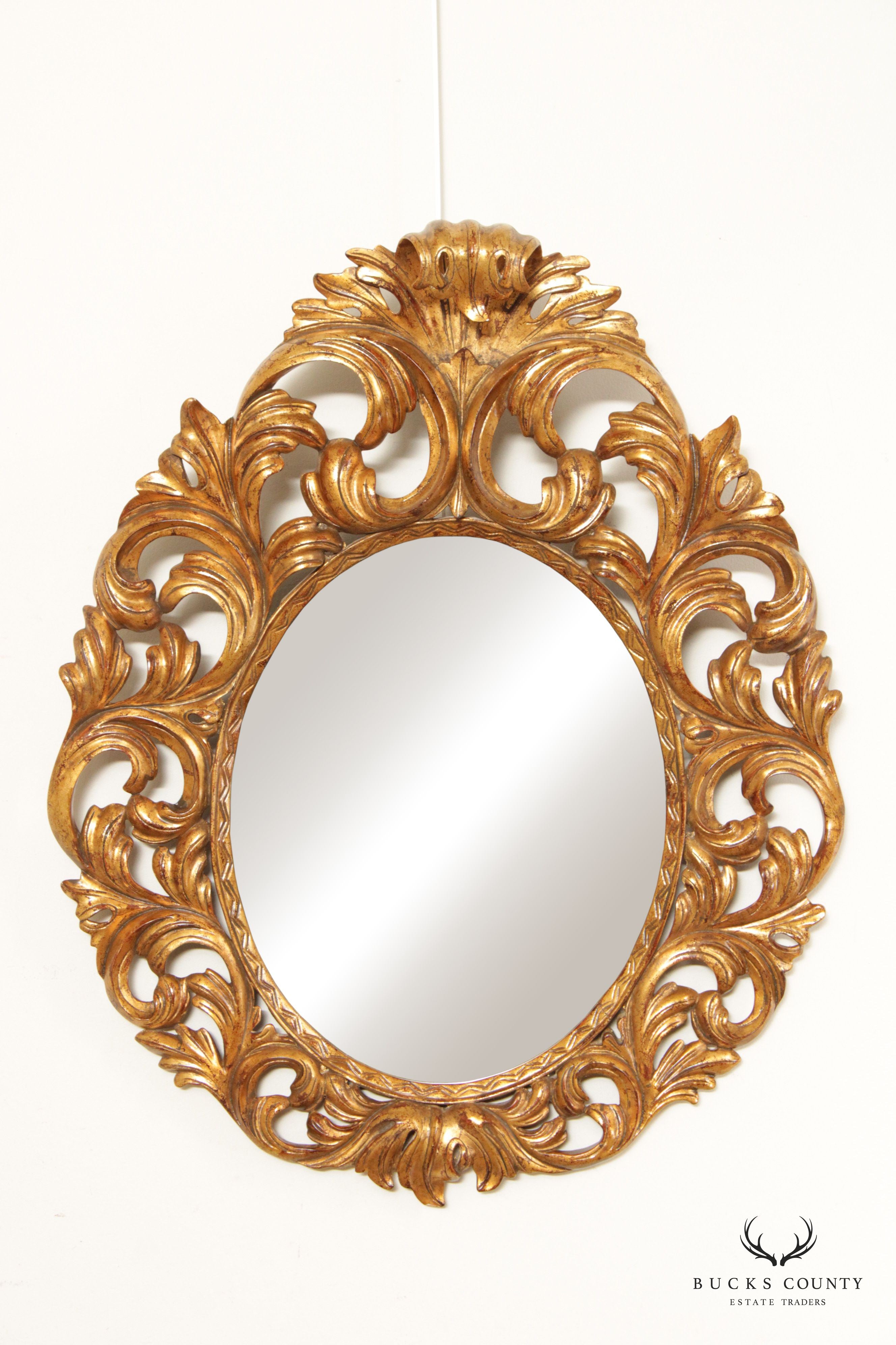 Harrison & Gil Dauphine Gilt Wood Rococo Style Wall Mirror