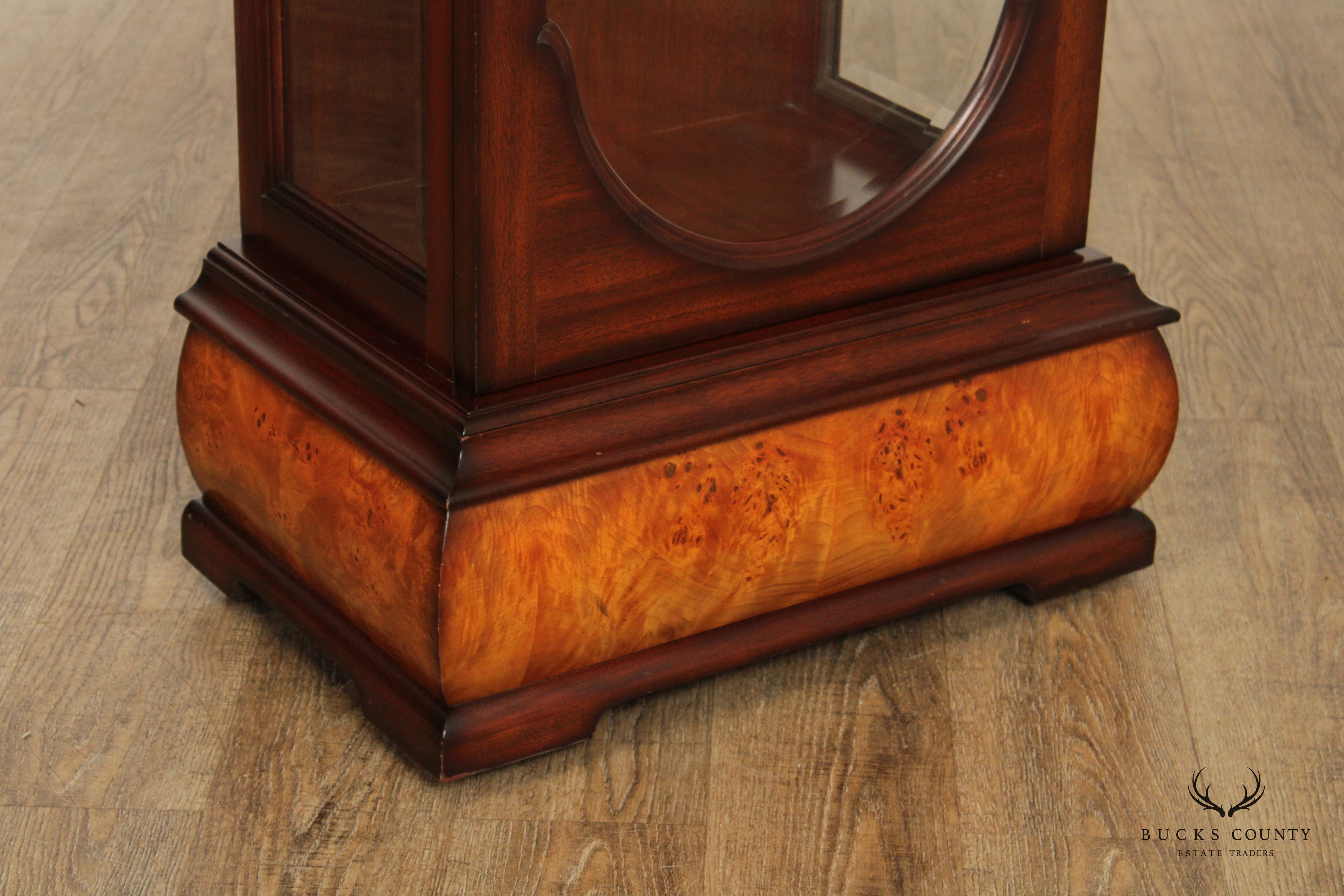 WK Sessions Mahogany and Burlwood Grandfather Clock