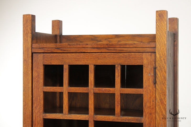 Lifetime Antique Mission Oak Glass Door Bookcase Cabinet