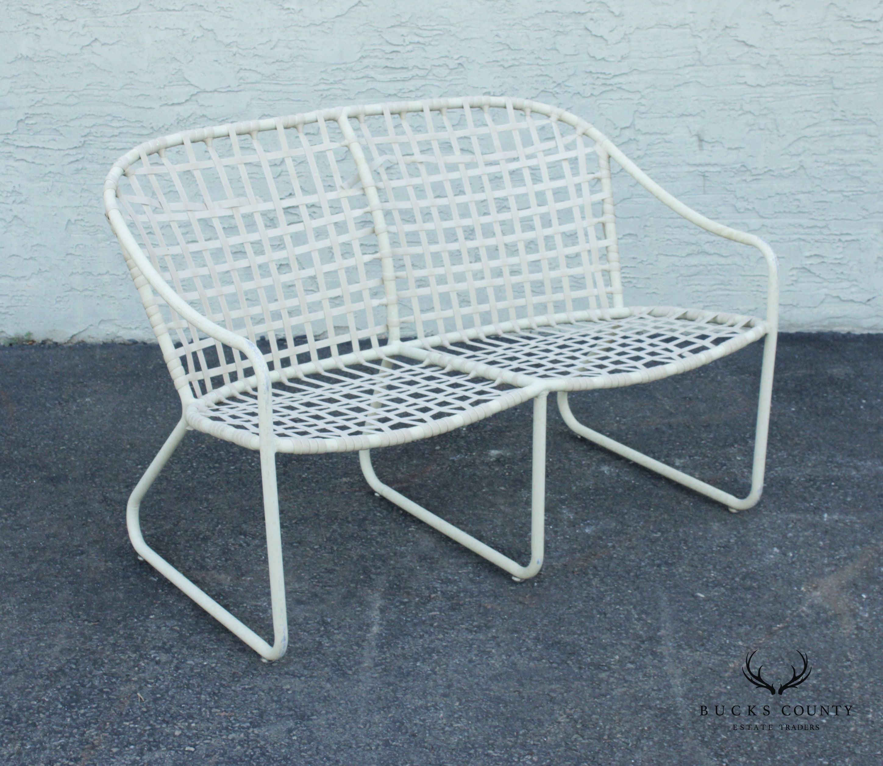 Mid Century Modern Outdoor Patio Settee