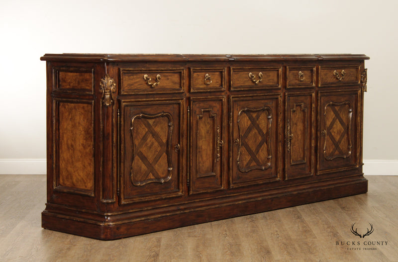 Marge Carson French Renaissance Style Marble Top Buffet Sideboard