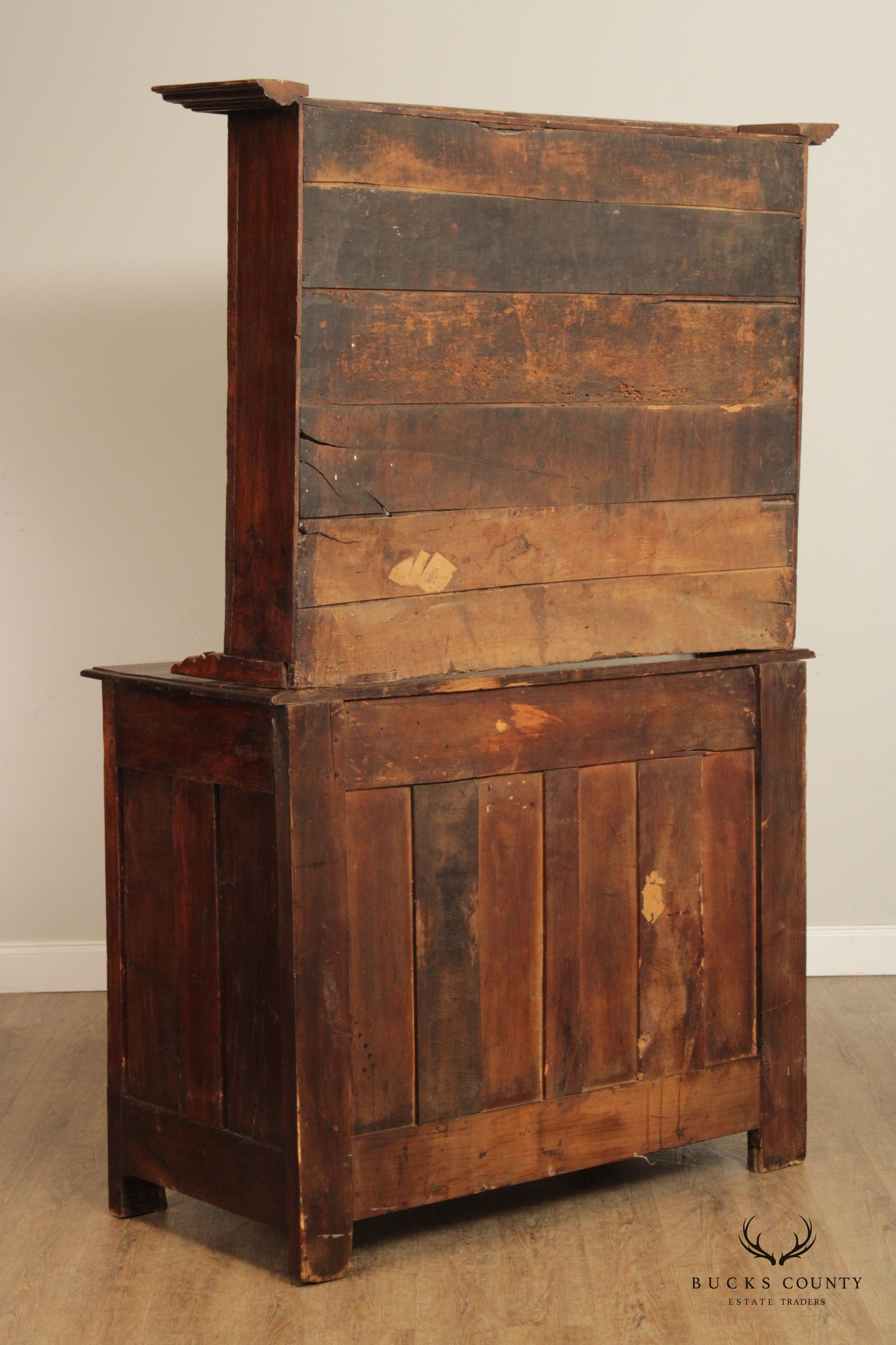 French Antique 19th C. Walnut Vaisellier Cupboard