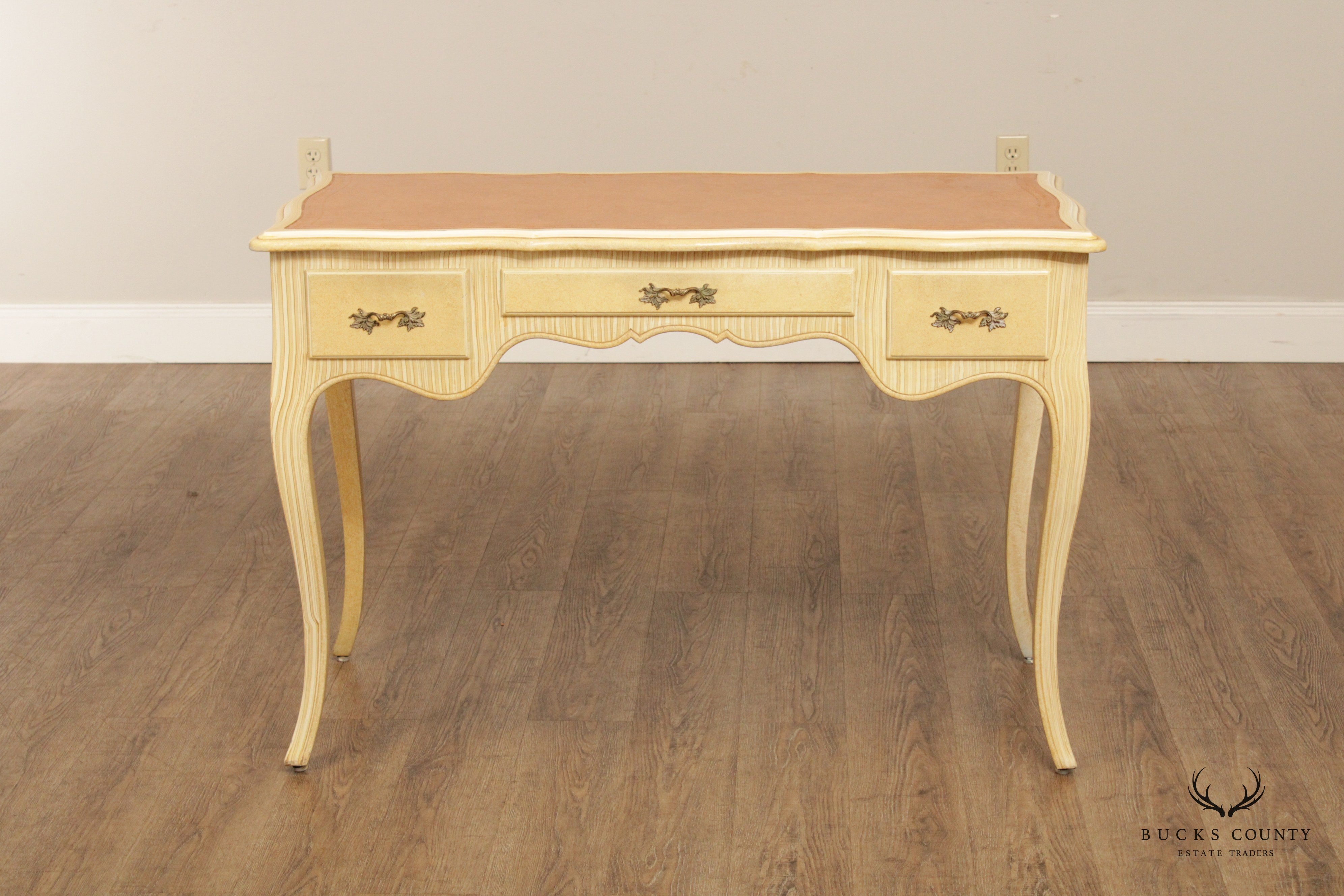 French Louis XV Style Leather Top Writing Desk