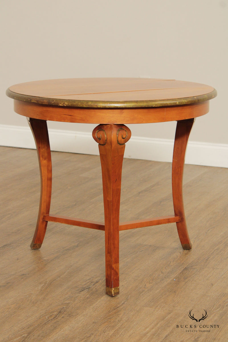 Neoclassical Style Round Cherry Side Table