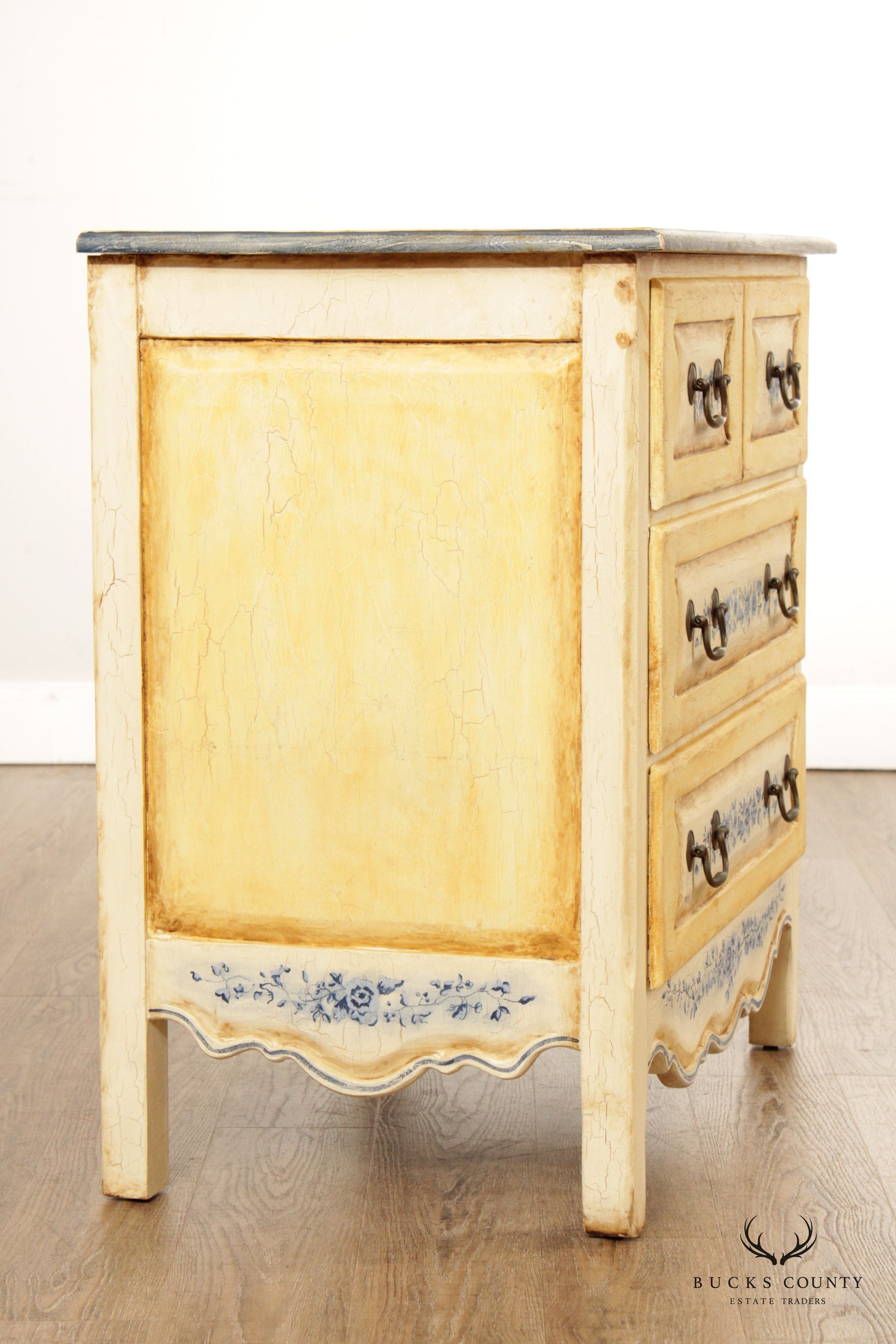 Habersham Plantation Country French Style Paint Decorated Chest of Drawers