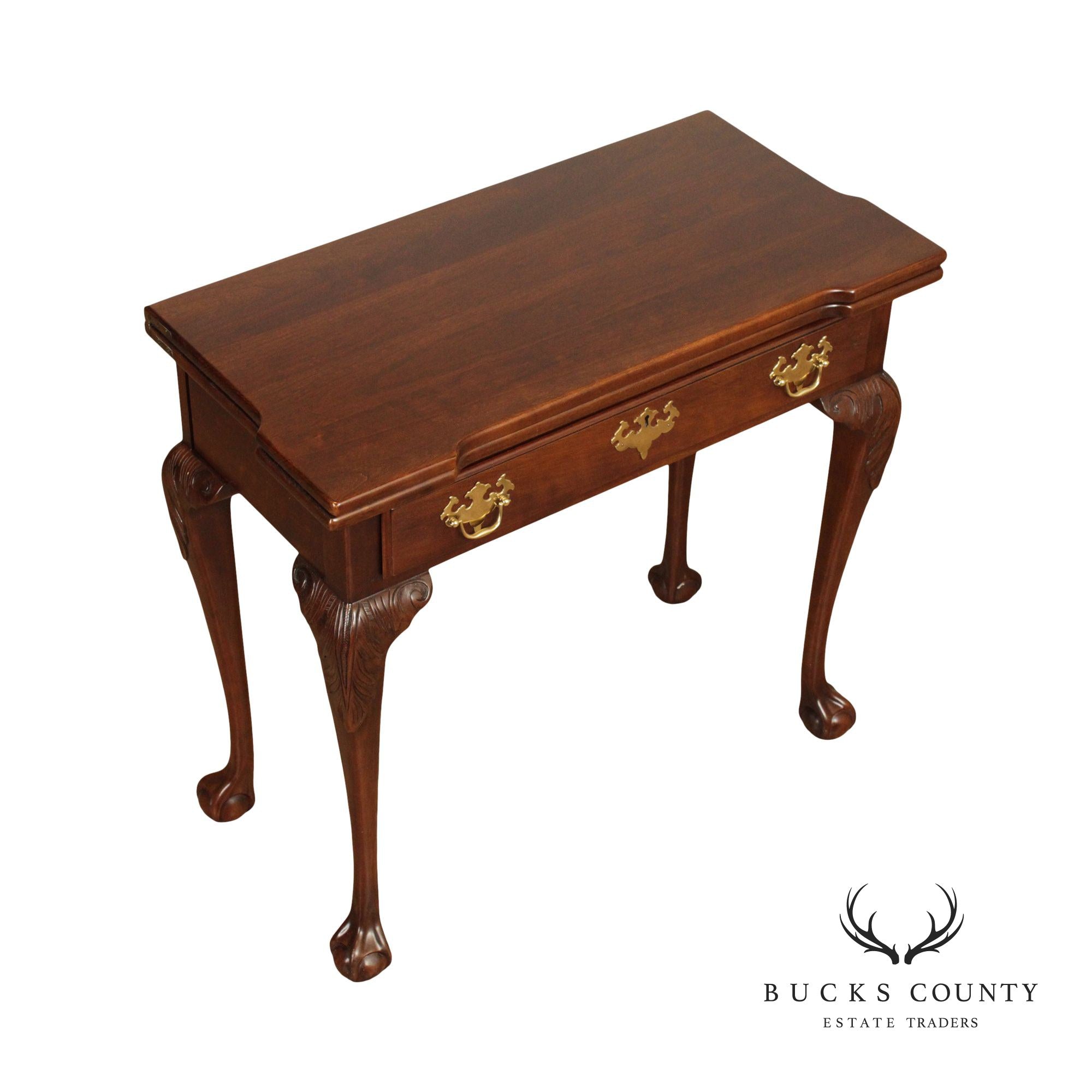 Statton Chippendale Style Cherry Flip Top Game Table