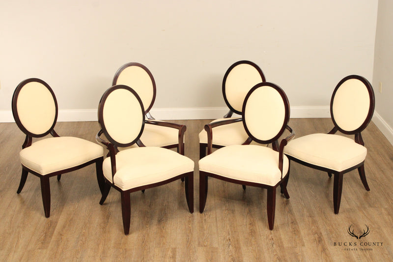 Baker Furniture Barbara Barry Set of Six Oval X-Back Dining Chairs