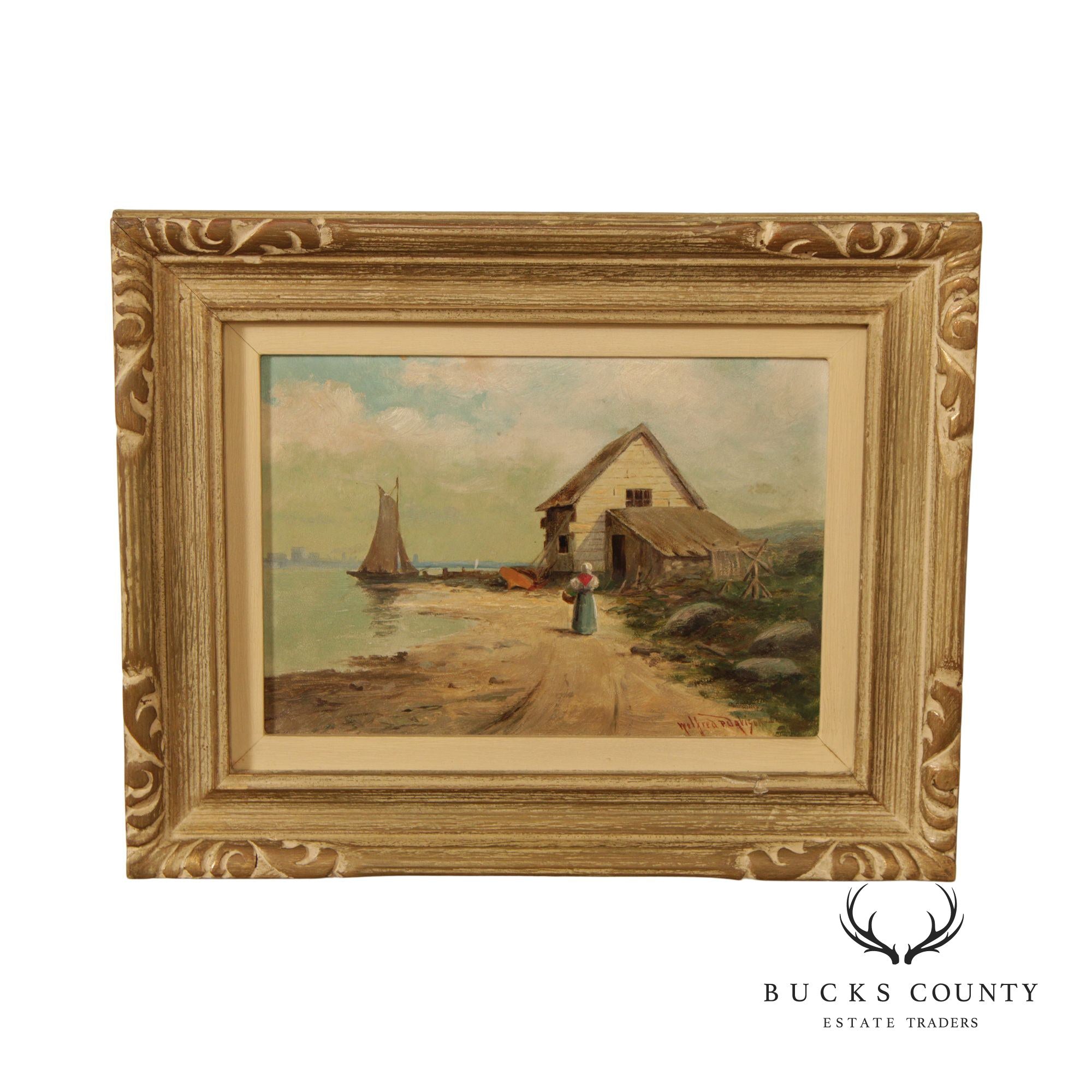 Wilfred P. Davison 'Fishermans House' Original Oil Painting