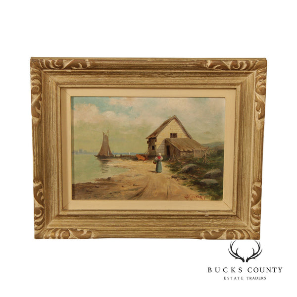 Wilfred P. Davison 'Fishermans House' Original Oil Painting