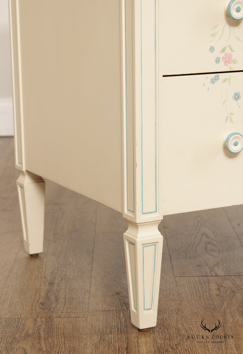 French Style Floral Hand Painted Chest of Drawers