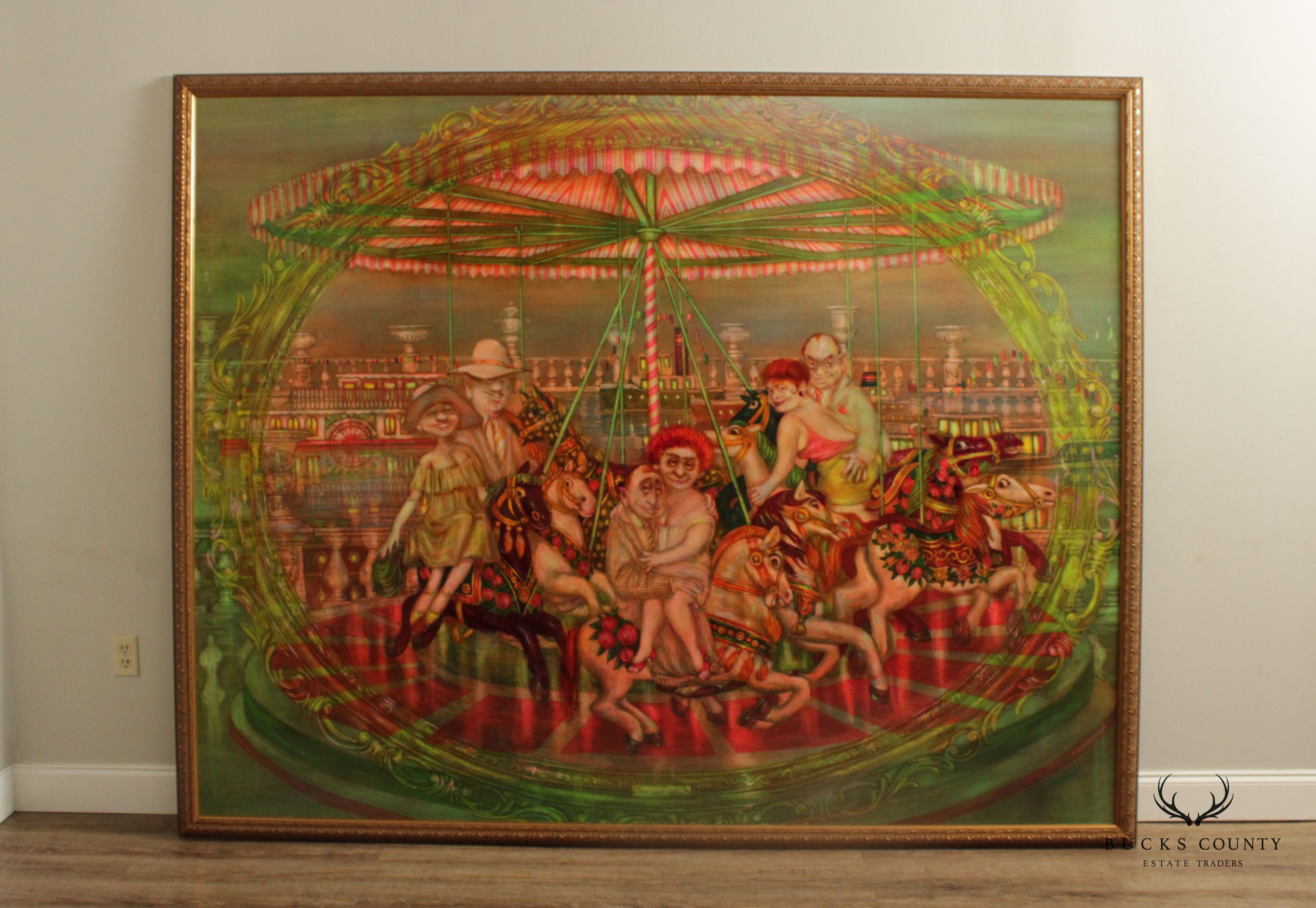 Mark Tochilkin 'Carrousel' Monumental Original Oil Painting