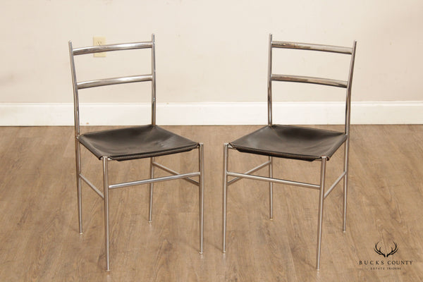 Gio Ponti Mid Century Modern Pair of 'Superleggera' Side Chairs