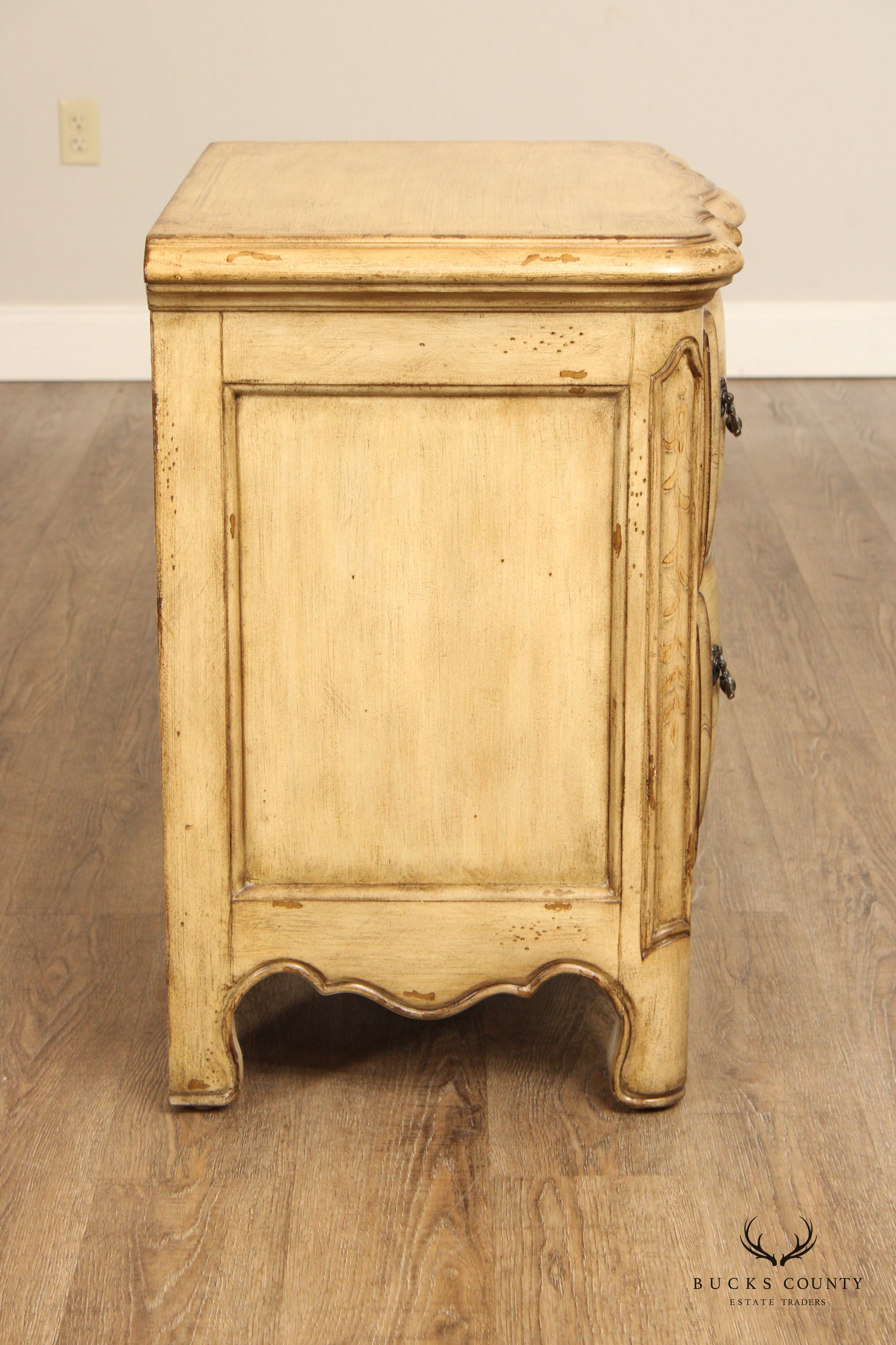 Artistica French Provincial Style Distress Painted Two-Drawer Nightstand