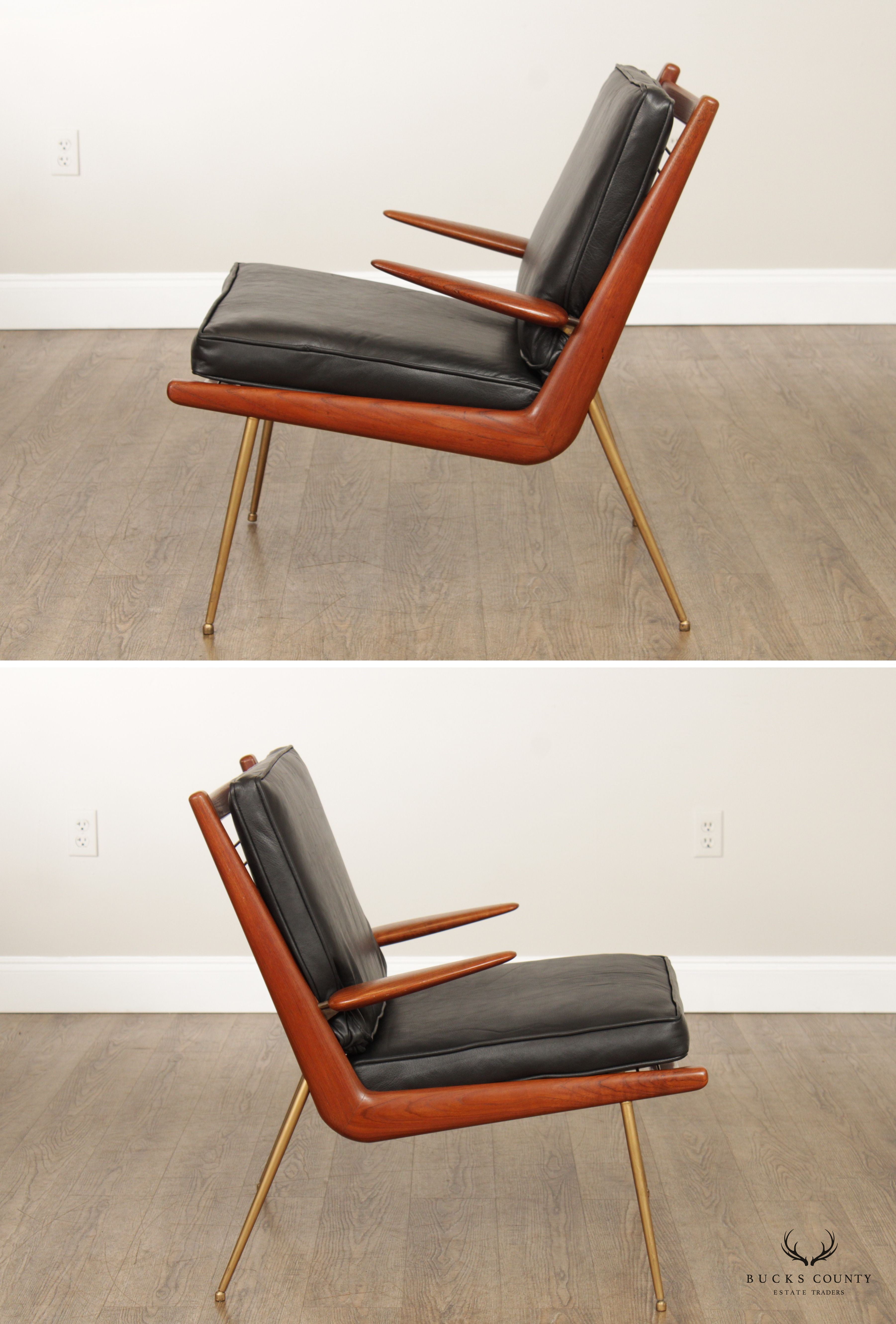 Hvidt & Mølgaard-Nielson Danish Modern Pair of 'Boomerang' Armchairs