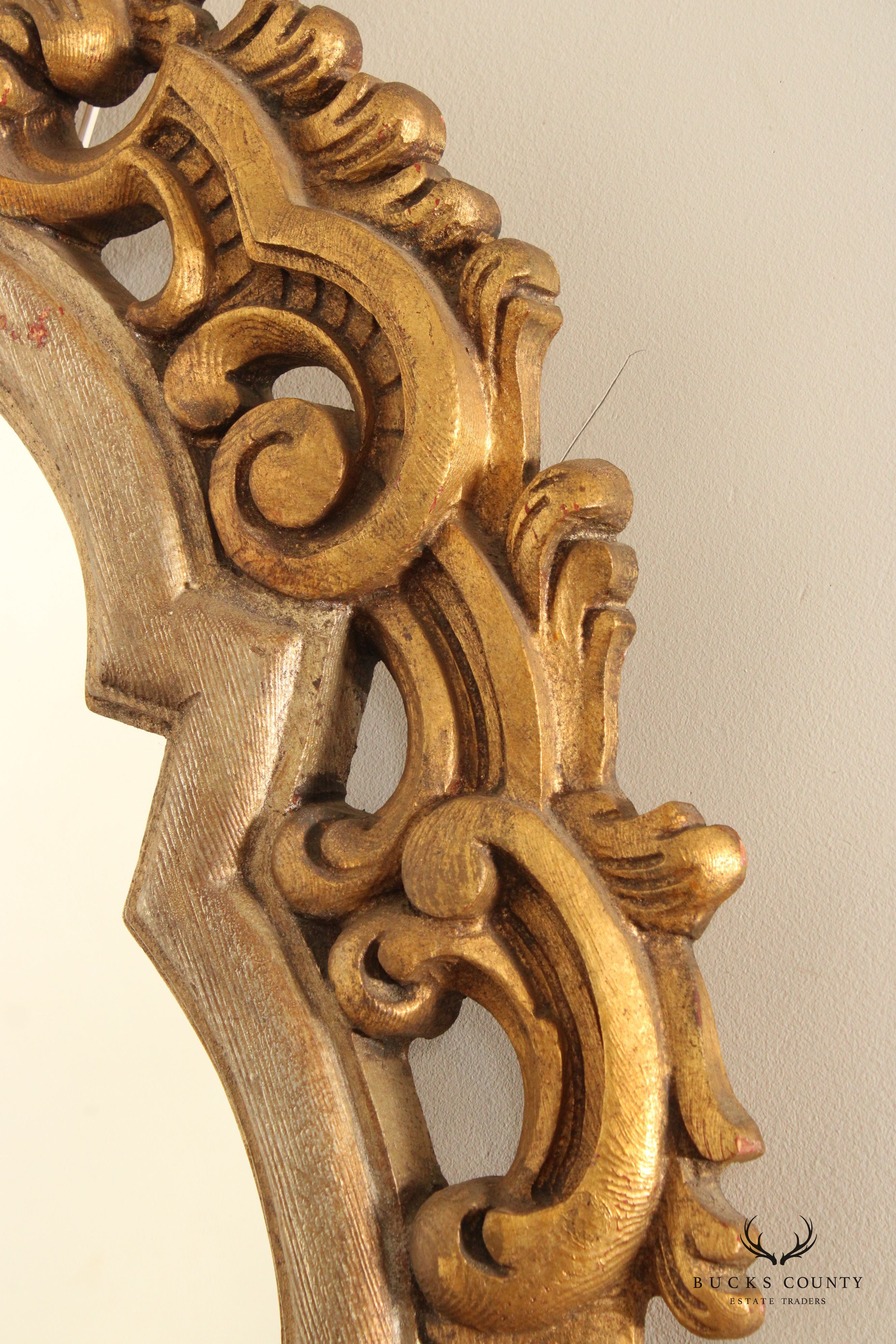 Spanish Revival Style Carved Gilt Large Wall Mirror