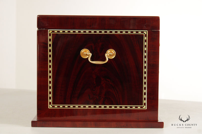 Federal Style Inlaid Rosewood Humidor or Smoking Chest595