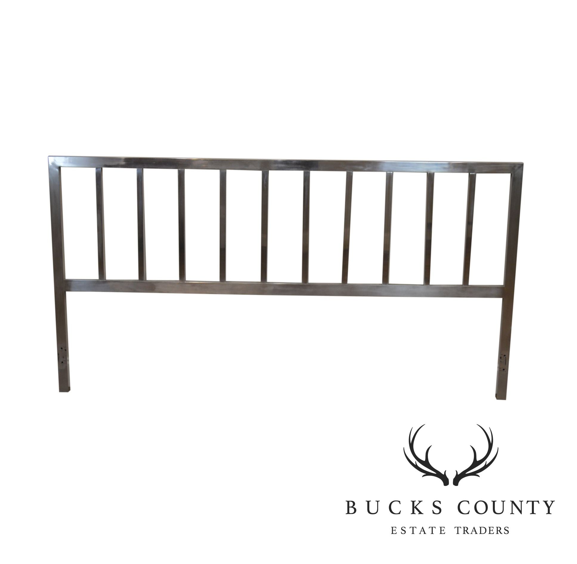 Mid Century Modern Polished Aluminum King Headboard