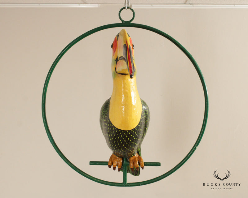 Sergio Bustamante Mexican Folk Art Hanging Toucan Sculpture