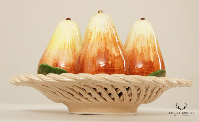 Bassano Midcentury Modern Handpainted Ceramic Fruit