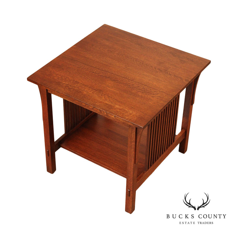 Stickley Mission Collection Oak Spindle Side Table Bucks County