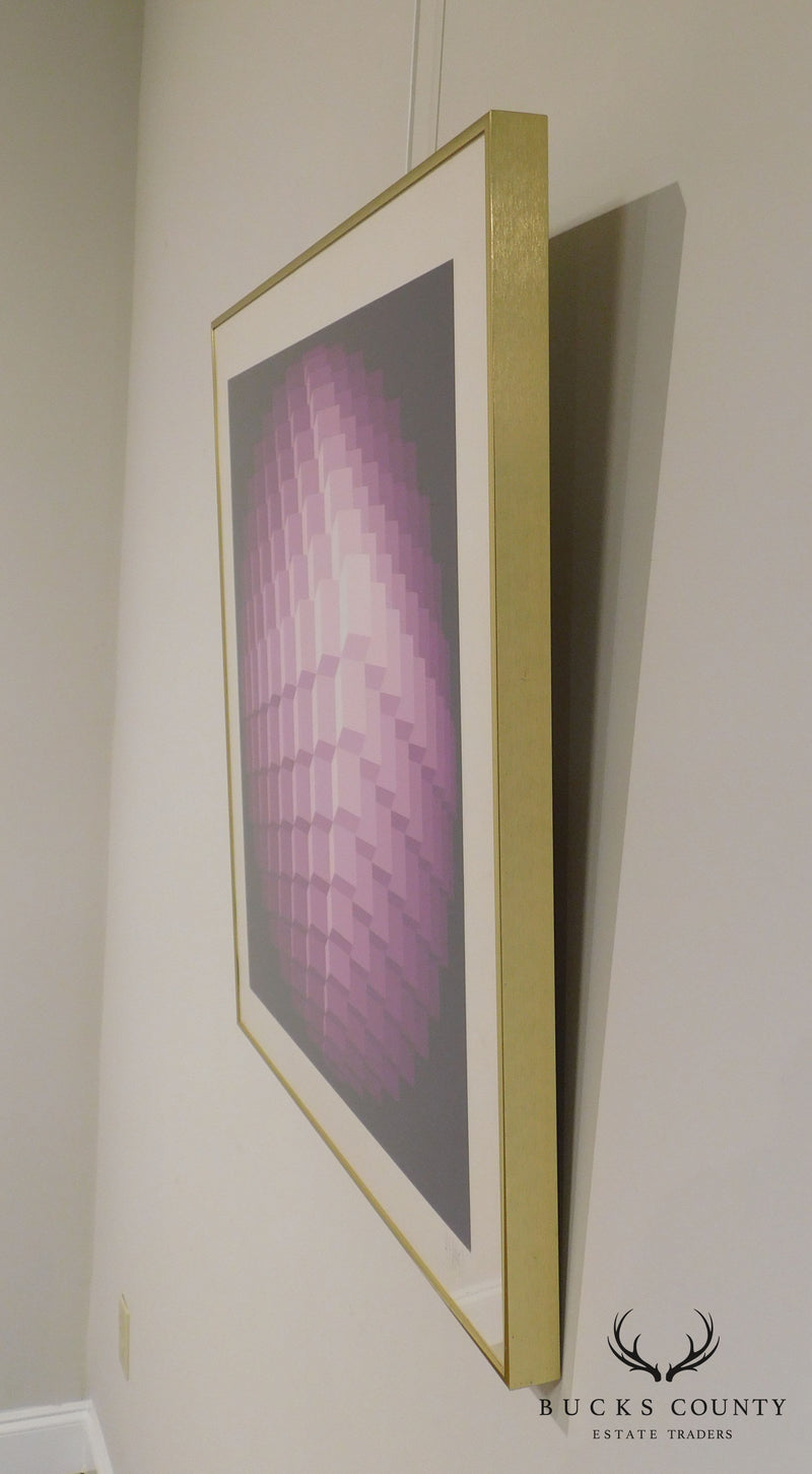 Jean - Pierre Yvarel "Purple Spectrum" Framed Serigraph