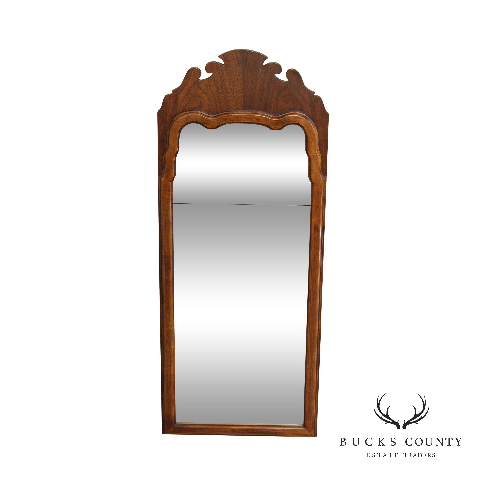 Brandt Queen Anne Style Walnut Looking Glass Wall Mirror