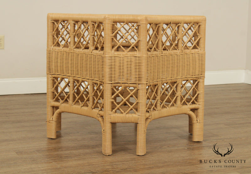 Vintage Asian Style Wicker Dining Table Base