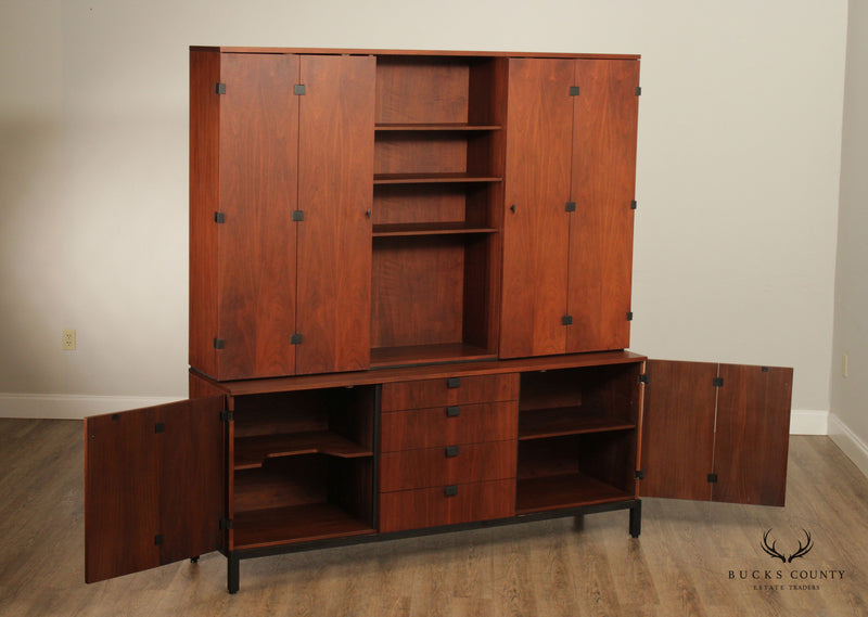Milo Baughman for Directional Mid Century Modern Walnut China Cabinet Bookcase