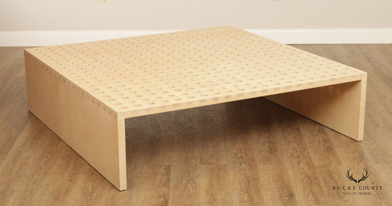 Post Modern Large Lattice Top Square Coffee Table
