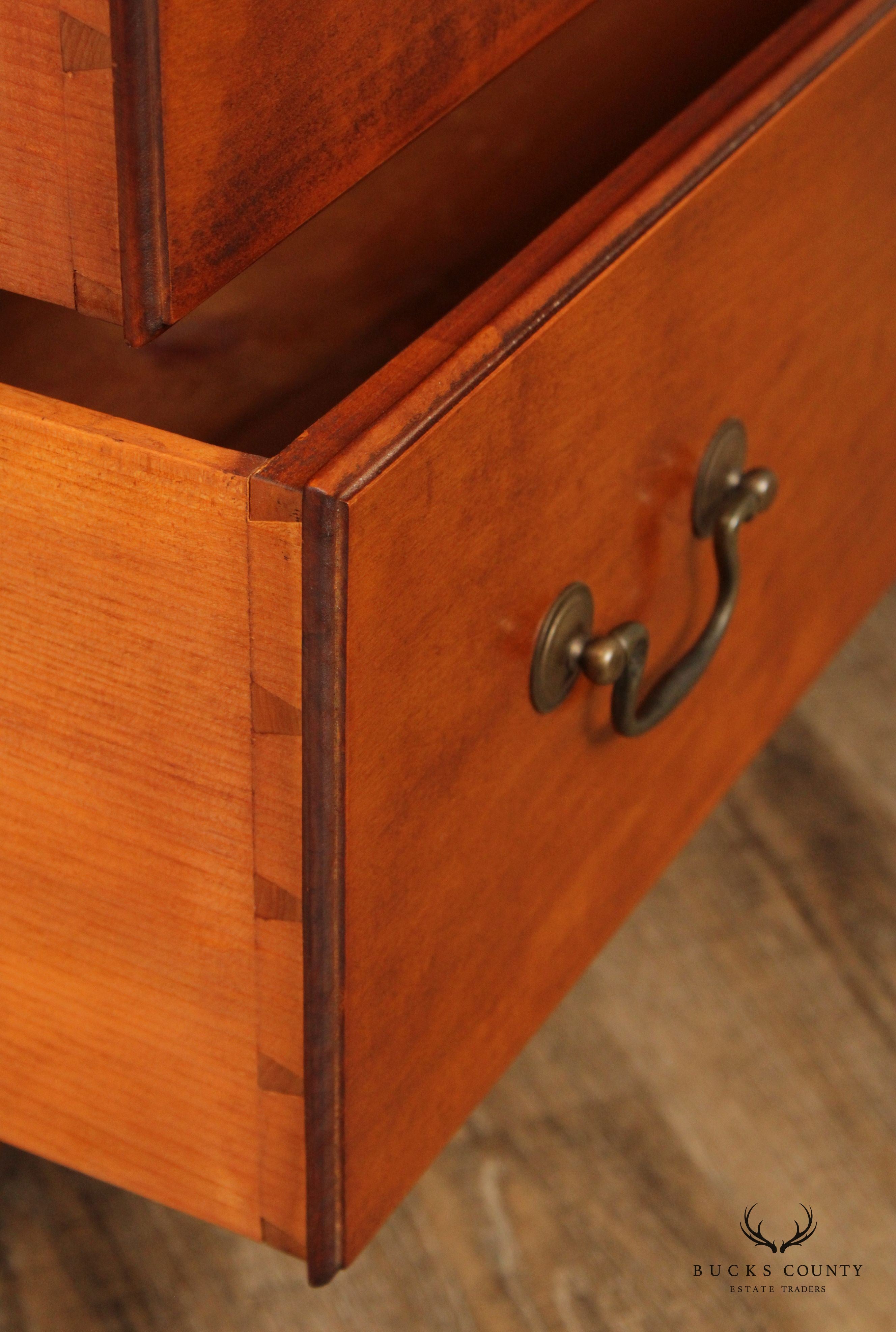 Chippendale Style Pair of Hand Crafted Maple Four Drawer Chests