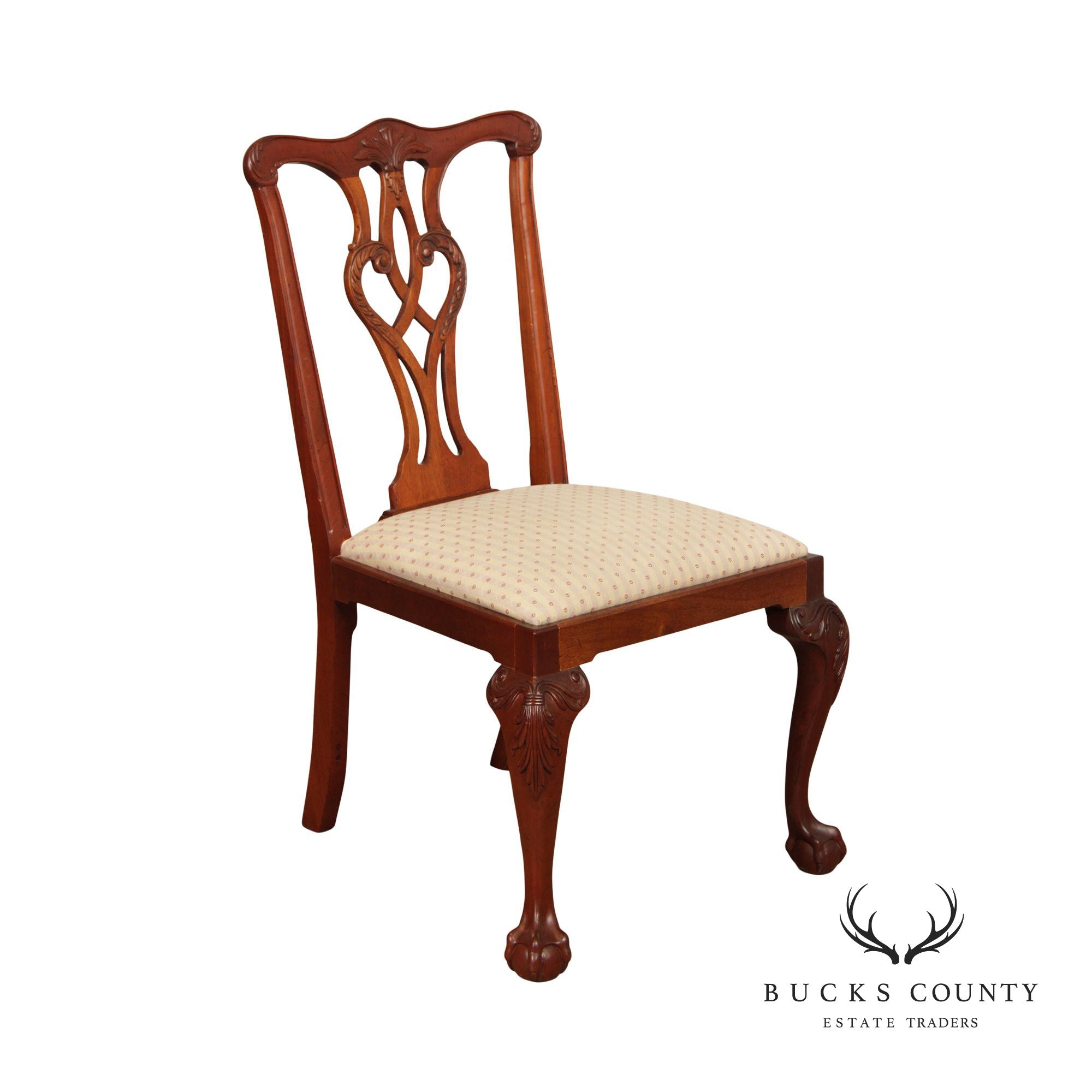 Craftique Chippendale Style Mahogany Side Chair