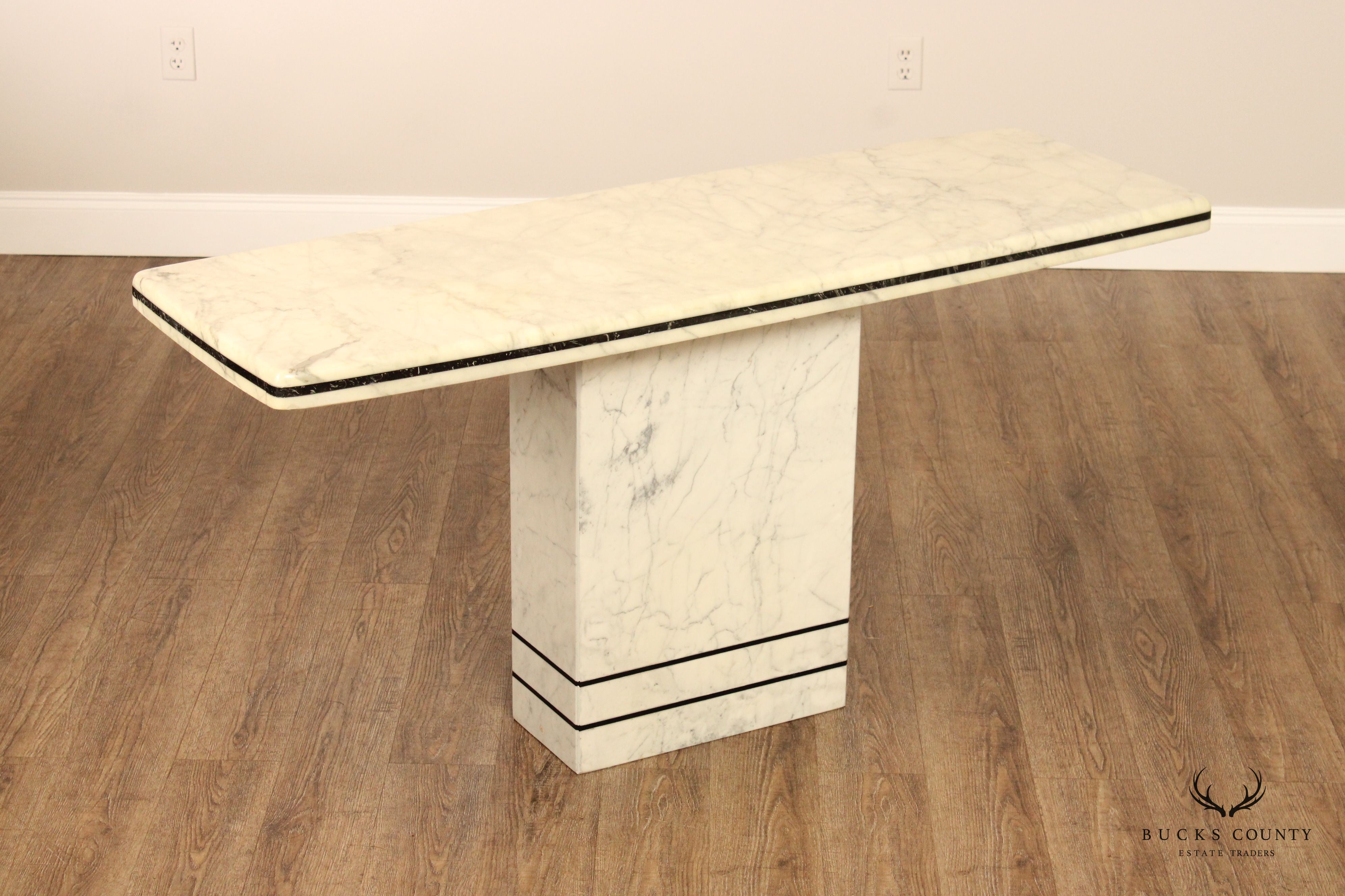 Italian Postmodern Marble Pedestal Console