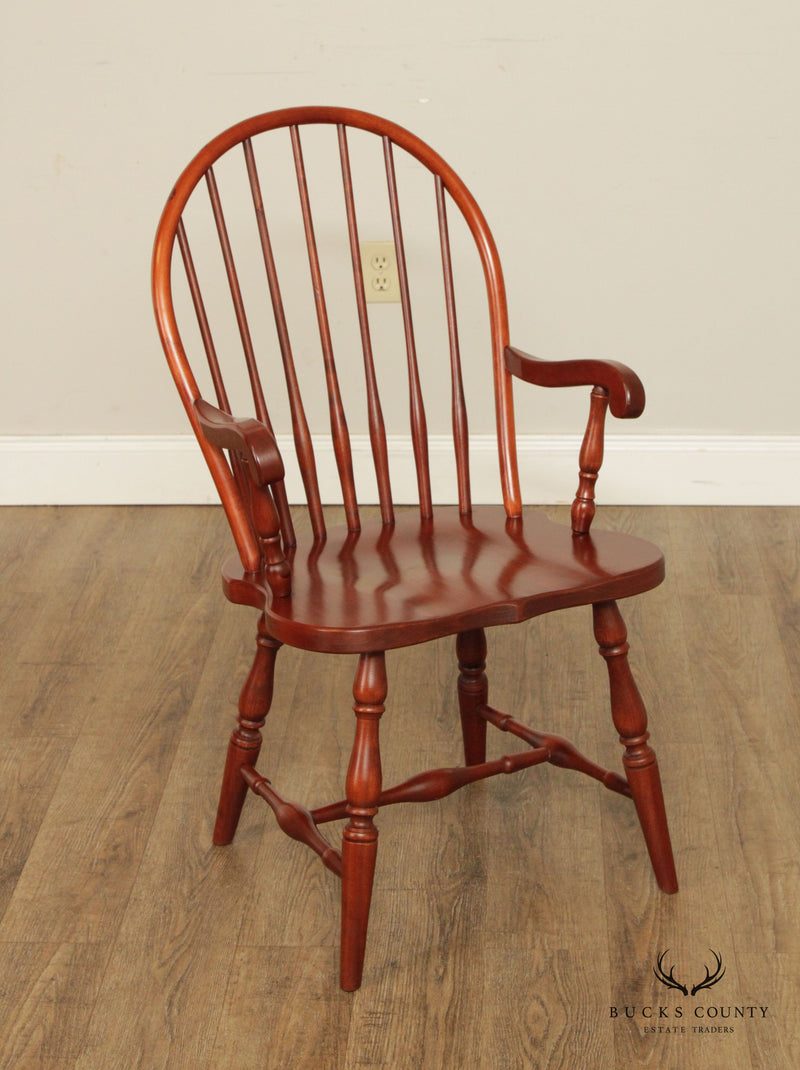 Tom Seely Hand Crafted Set of Four Windsor Style Cherry Dining Chairs