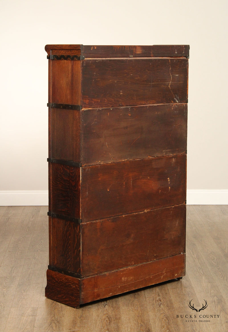Antique Globe Wernicke Oak Four-Stack Barrister Bookcase