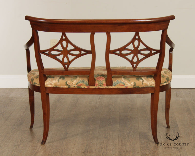 English Regency Style Custom Quality Carved Settee