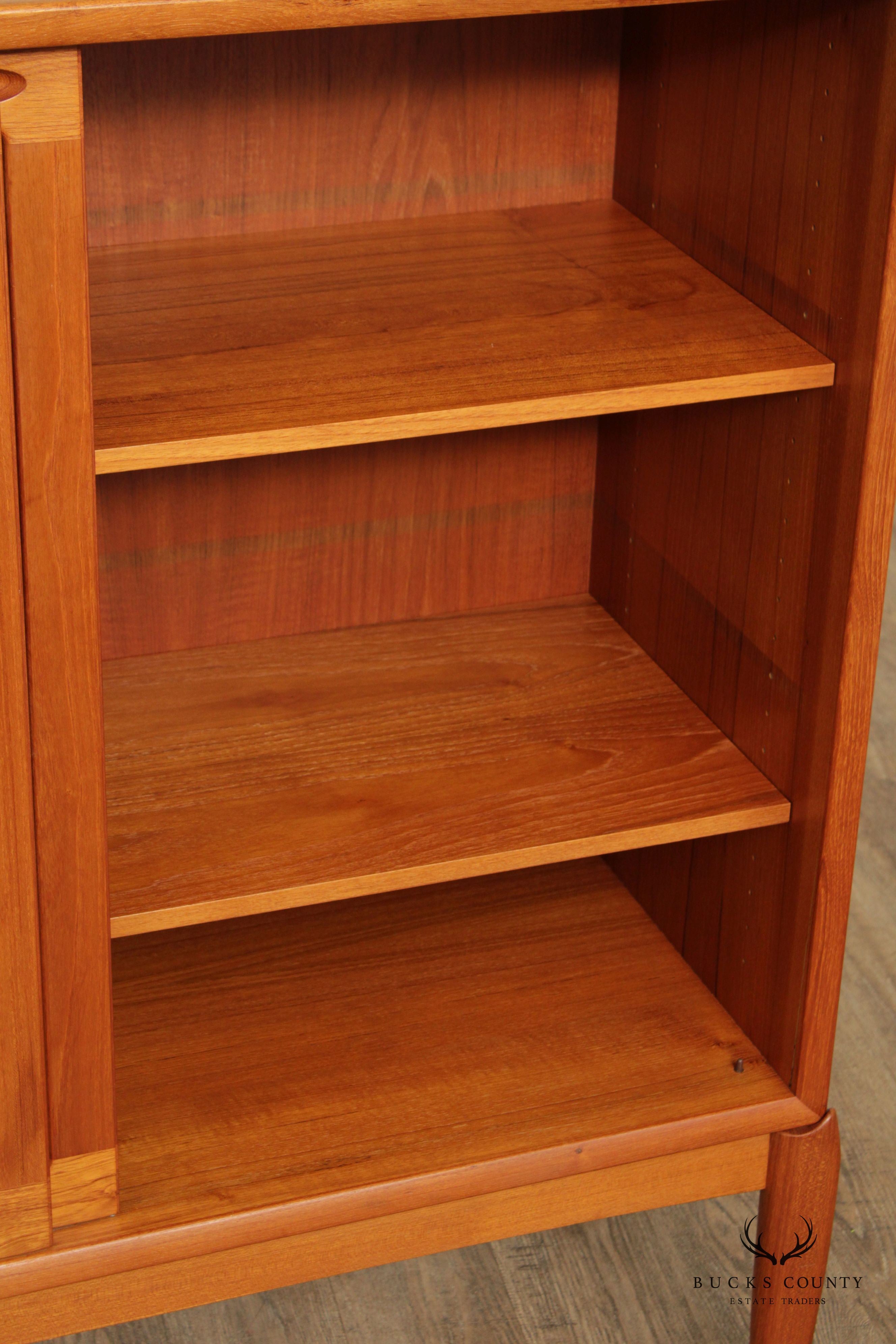 Henry Walter Klein for Bramin Danish Modern Glass Door Teak Bookcase