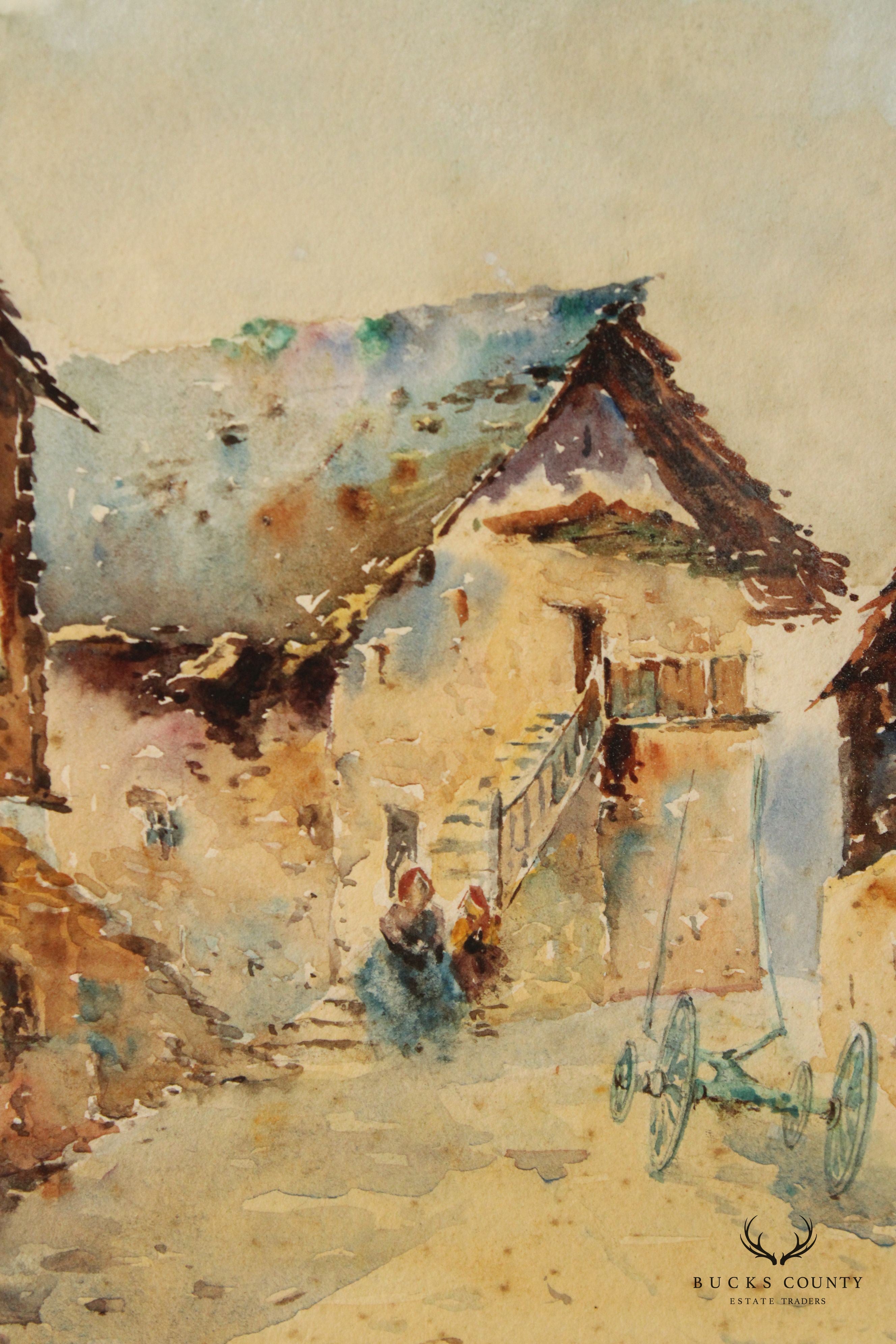 Impressionist Watercolor on Paper, by E. Thomas