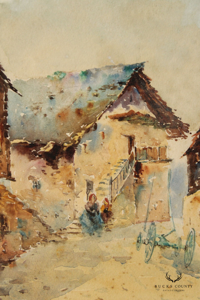Impressionist Watercolor on Paper, by E. Thomas
