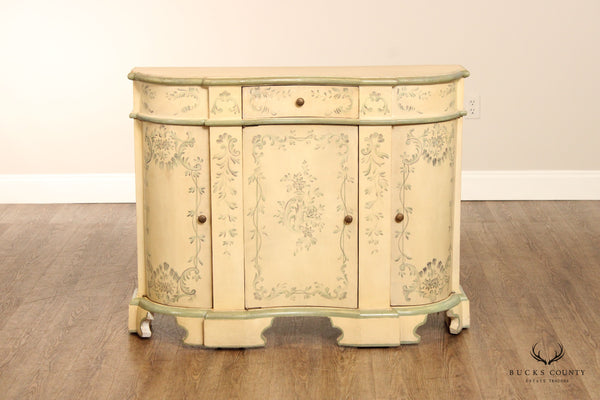 Italian Venetian Style Paint Decorated Serpentine Front Console