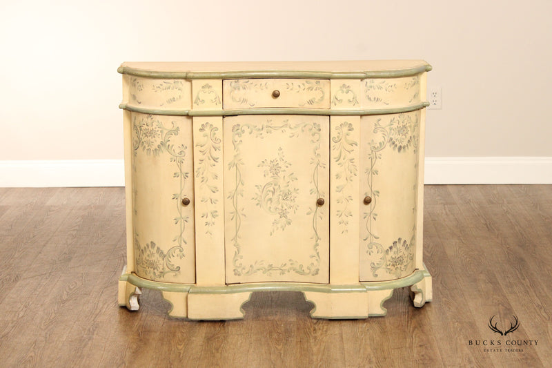 Italian Venetian Style Paint Decorated Serpentine Front Console