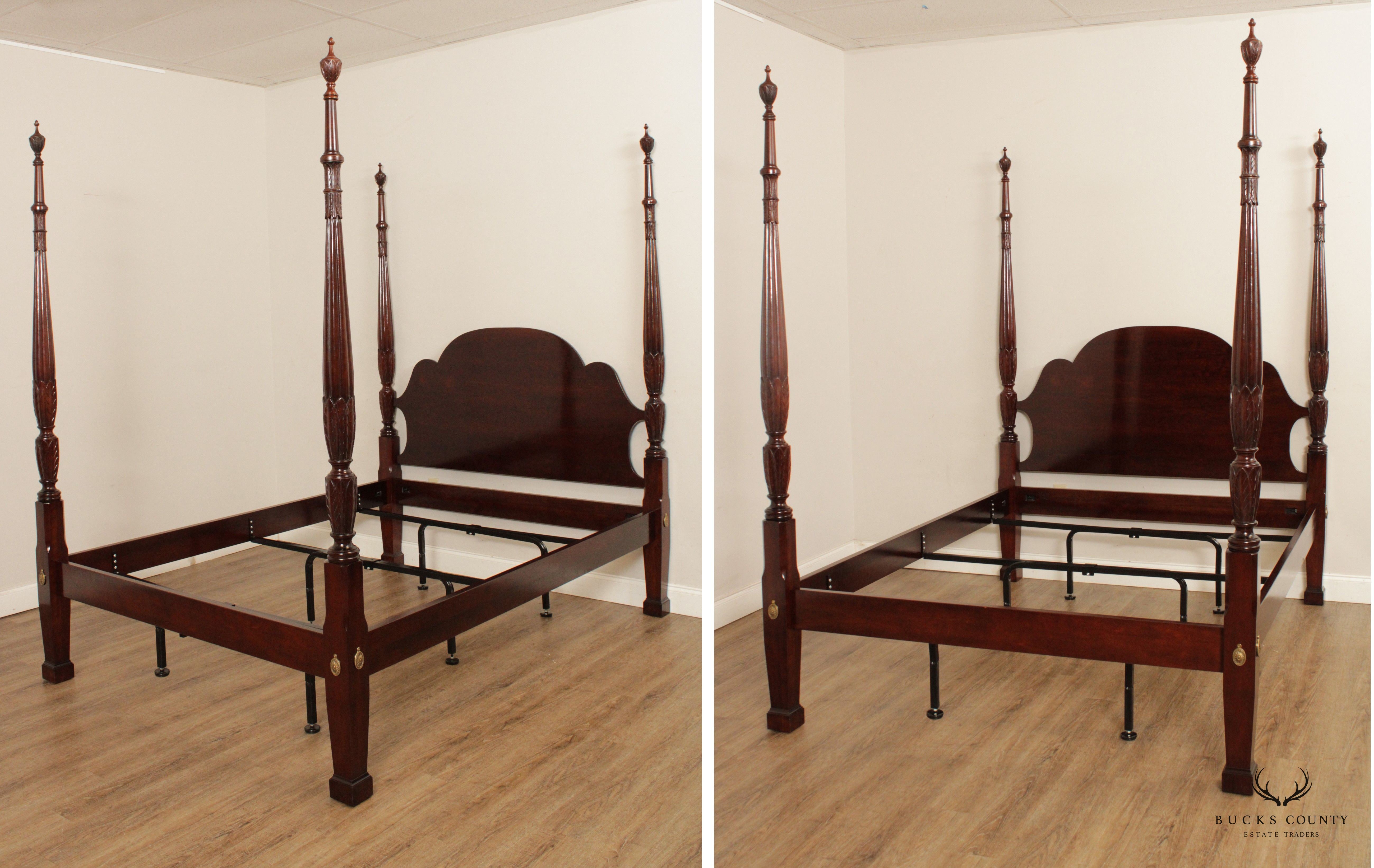 Statton Carved Cherry Queen Size Poster Bed