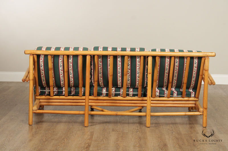Mid Century Modern Three-Seat Rattan Sofa